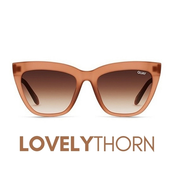 QUAY // ltd ed frosted caramel brown frame brown gradient lens cateyes main image 9